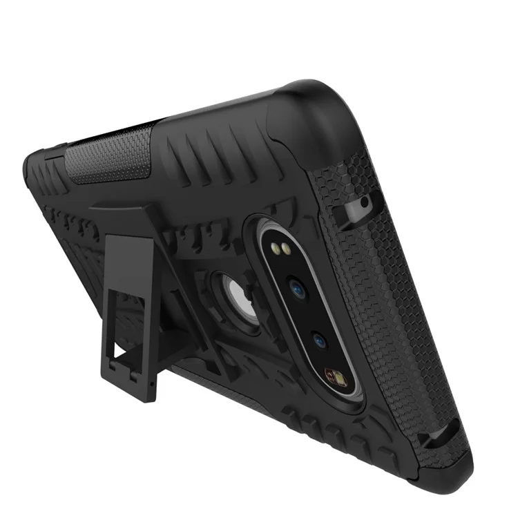 Hybrid PC + TPU Case Dual Guard with Kickstand for LG V20 - Black