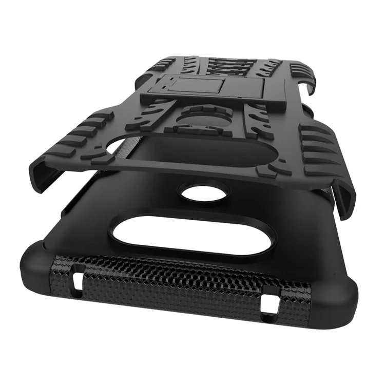 Hybrid PC + TPU Case Dual Guard with Kickstand for LG V20 - Black