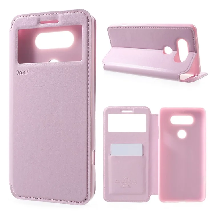 ROAR KOREA Noble Leather View Magnetic Flip Case for LG V20 - Pink