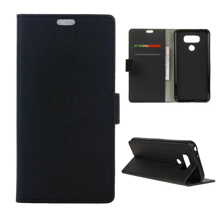 Wallet Leather Stand Case Phone Accessory for LG G6 - Black