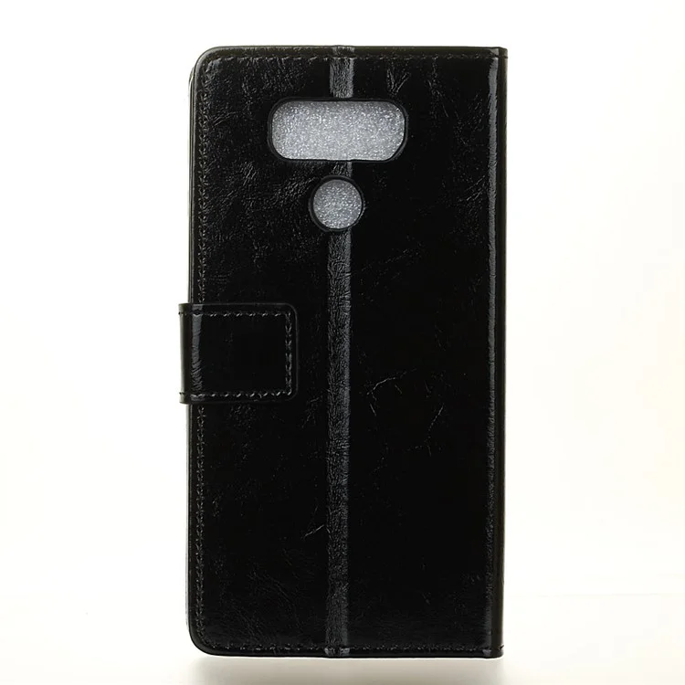 Crazy Horse Wallet Leather Stand Phone Case for LG G6 - Black