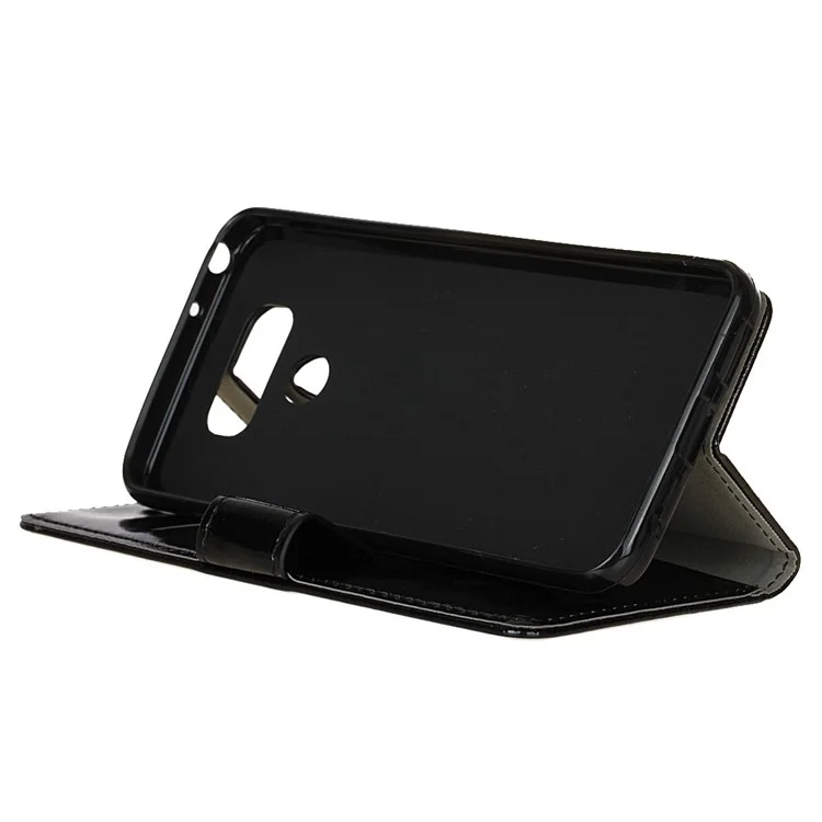 Crazy Horse Wallet Leather Stand Phone Case for LG G6 - Black