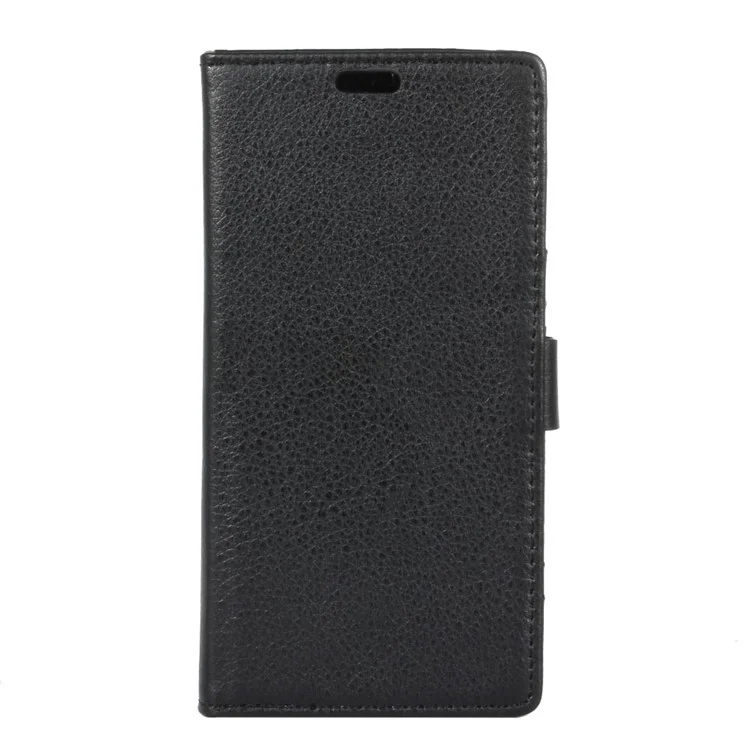 Litchi Grain PU Leather Wallet Mobile Case for LG K8 2017 EU Version - Black