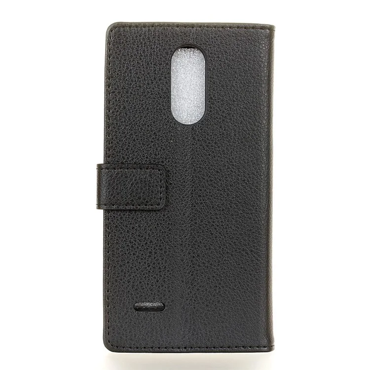 Litchi Grain PU Leather Wallet Mobile Case for LG K8 2017 EU Version - Black