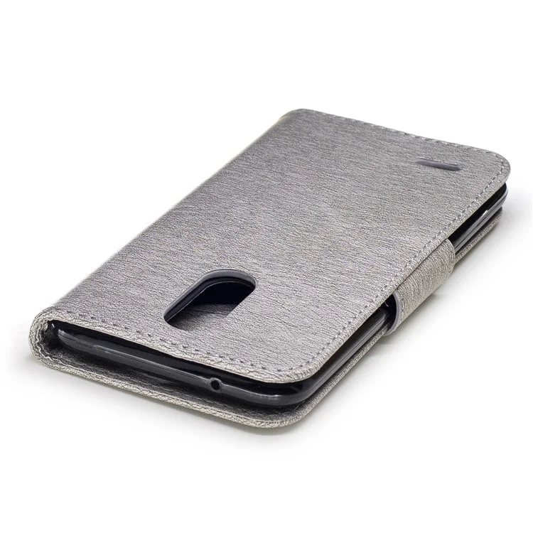 For LG K10 (2017) Imprinted Bear Wallet Stand Leather Case with Lanyard - Grey