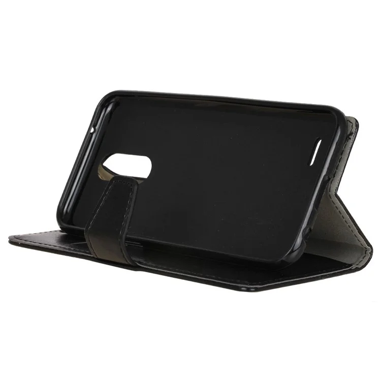Crazy Horse Wallet Leather Stand Case for LG K10 (2017) - Black