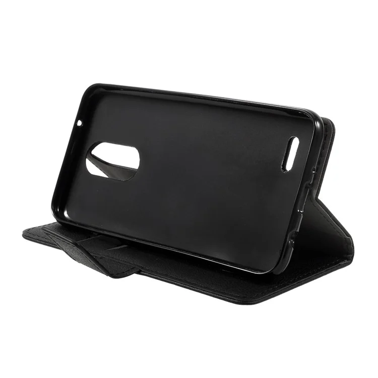 For LG K4 (2017) EU Version Flip Stand Wallet PU Leather Case Accessory - Black