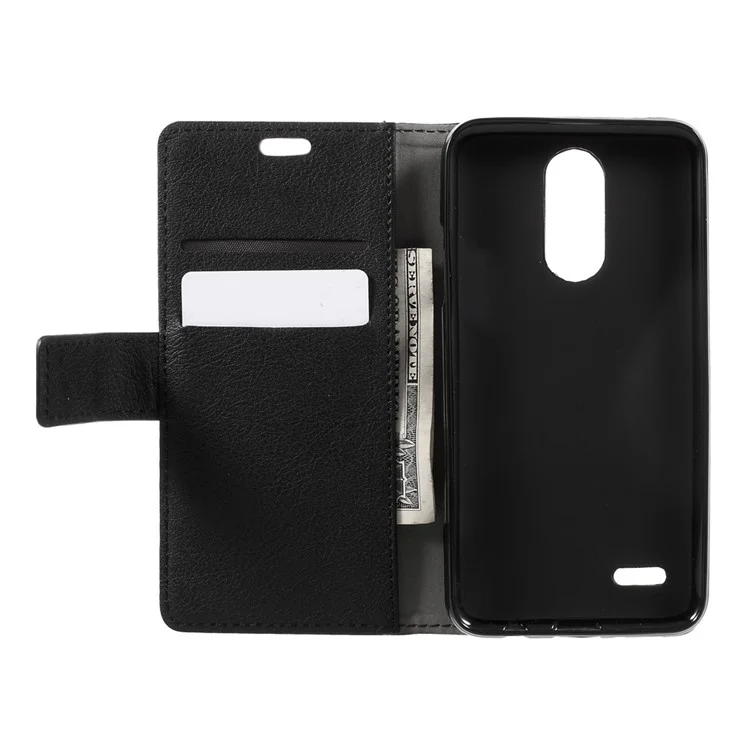 For LG K4 (2017) EU Version Flip Stand Wallet PU Leather Case Accessory - Black