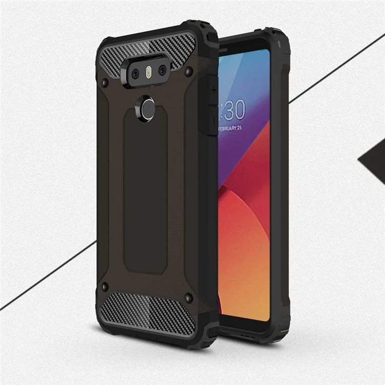 Armor Guard Plastic + TPU Hybrid Case for LG G6 - Black