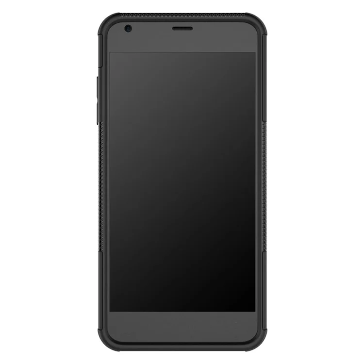 Tyre Pattern Kickstand 2-In-1 Cell Phone Case PC + TPU for LG G6 - Black