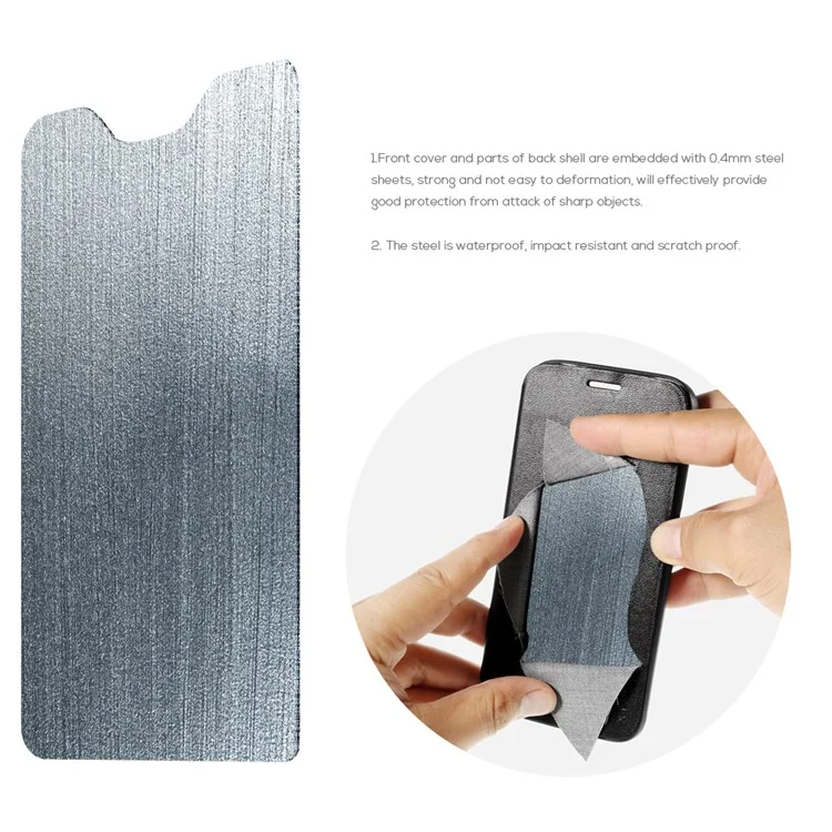 Bi-color Cross Texture PU Leather Stand Cover for LG K10 (2017) LV5 Built-in Steel Sheet - Grey