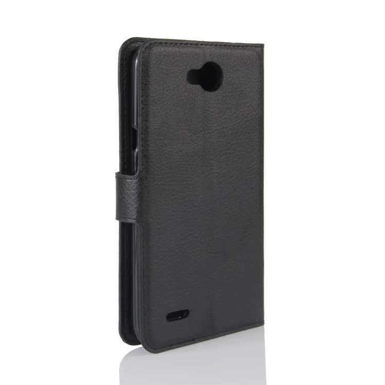 Litchi Texture Wallet Stand Leather Mobile Phone Case for LG X Power 2 - Black