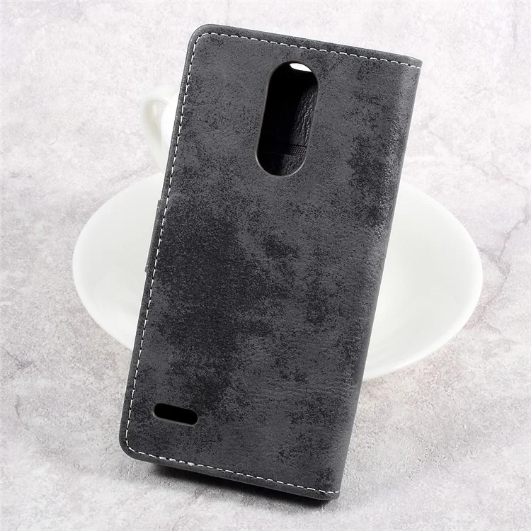 Retro Style Leather Wallet Mobile Phone Case for LG K4 (2017) EU Version - Grey