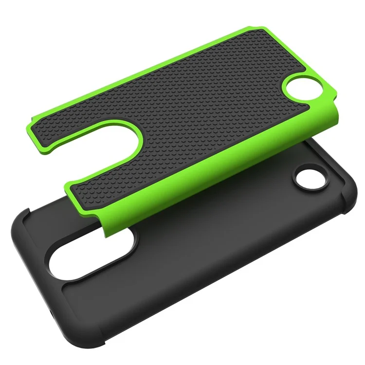 Football Grain PC + Silicone Mobile Case for LG K10 (2017) / LV5 - Green