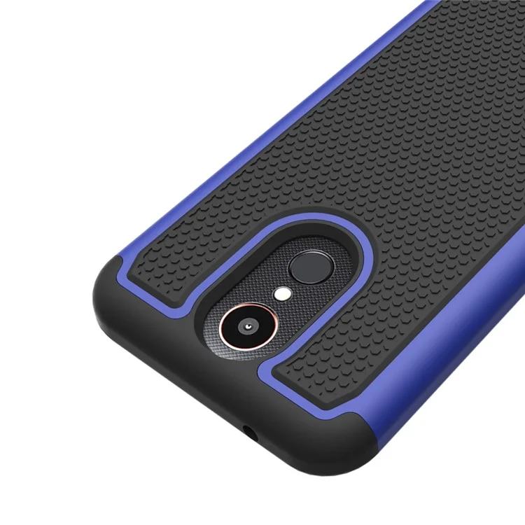 Football Grain PC + Silicone Cellphone Cover for LG K10 (2017) / LV5 - Blue