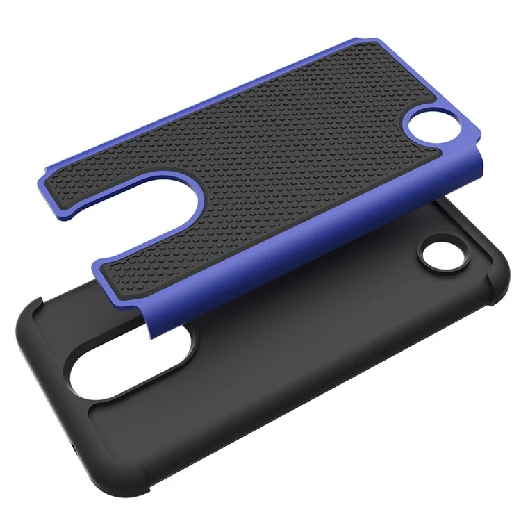 Football Grain PC + Silicone Cellphone Cover for LG K10 (2017) / LV5 - Blue