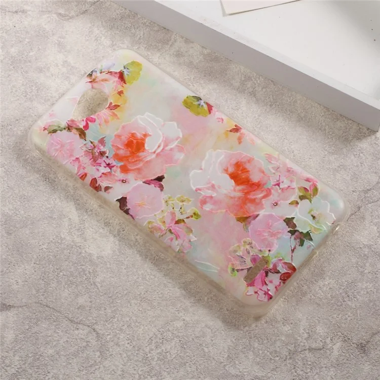Embossed Pattern TPU Back Phone Case for LG X Power 2 - Blooming Flowers