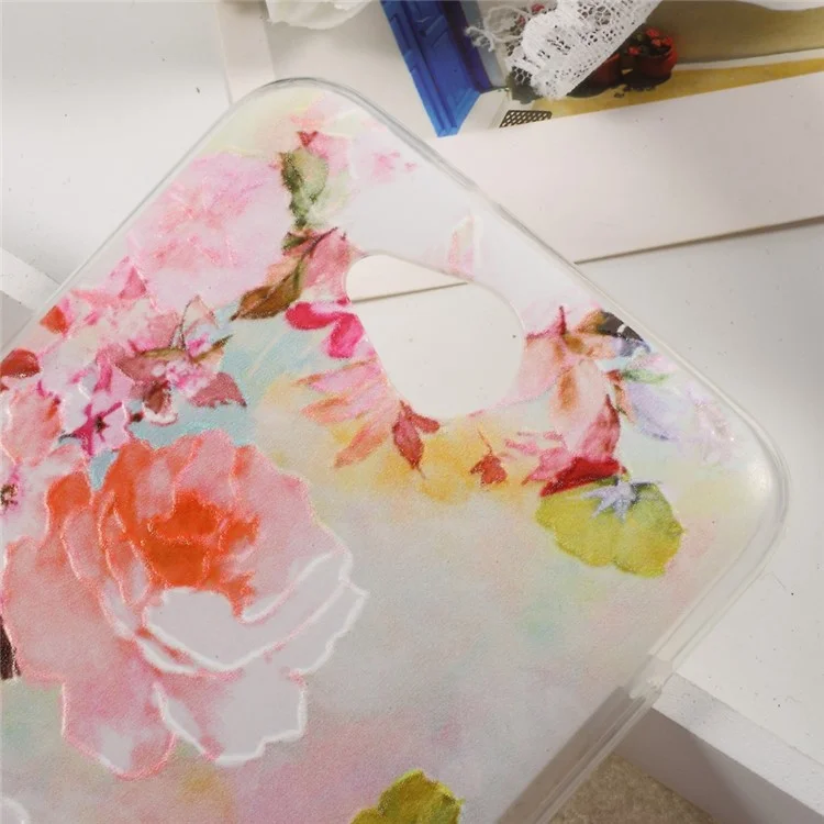 Embossed Pattern TPU Back Phone Case for LG X Power 2 - Blooming Flowers