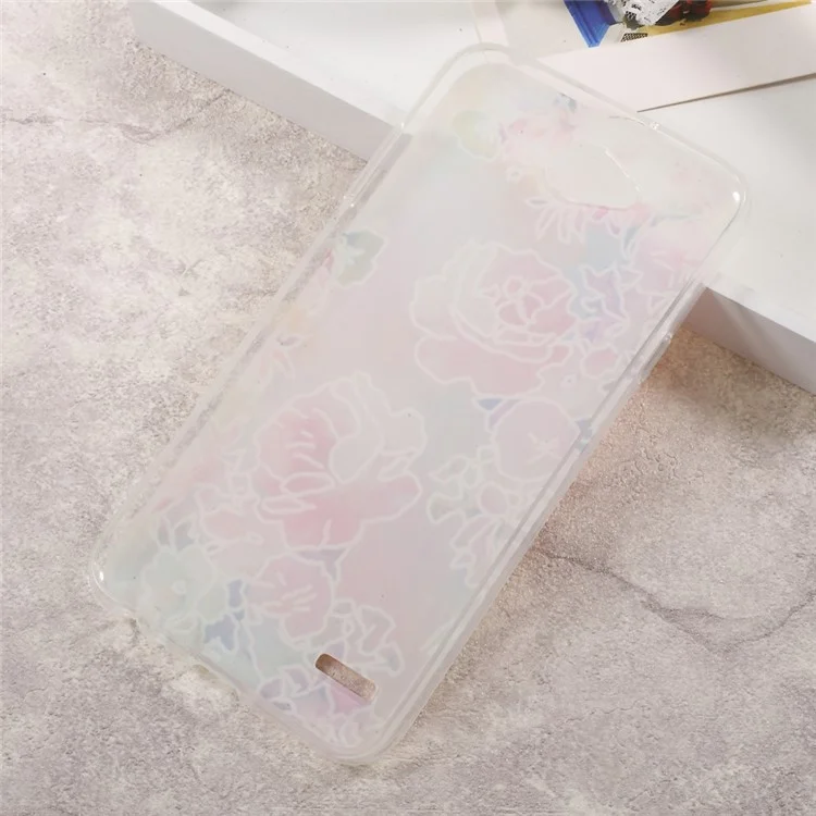 Embossed Pattern TPU Back Phone Case for LG X Power 2 - Blooming Flowers