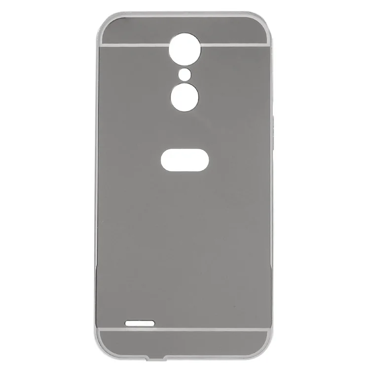 Slide-on Metal Bumper Mirror-like PC Back Mobile Phone Case for LG K10 (2017) EU Version - Silver