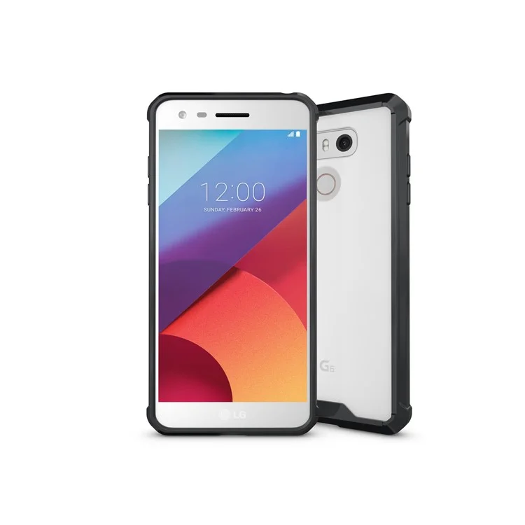TPU + Transparent Acrylic Mobile Phone Case for LG G6 - Black
