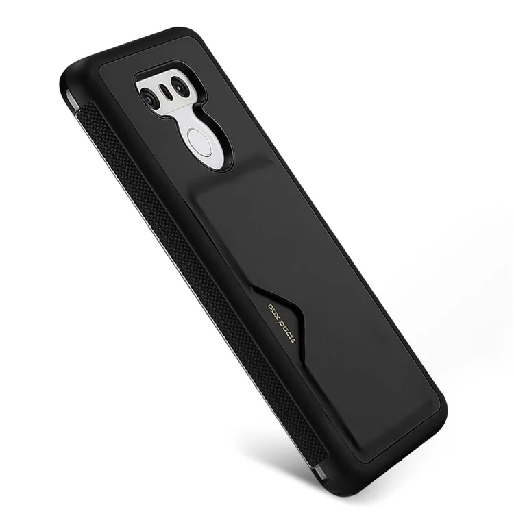 DUX DUCIS Pocard Series Card Slot PU Leather Skin TPU Back Cover for LG G6 - Black