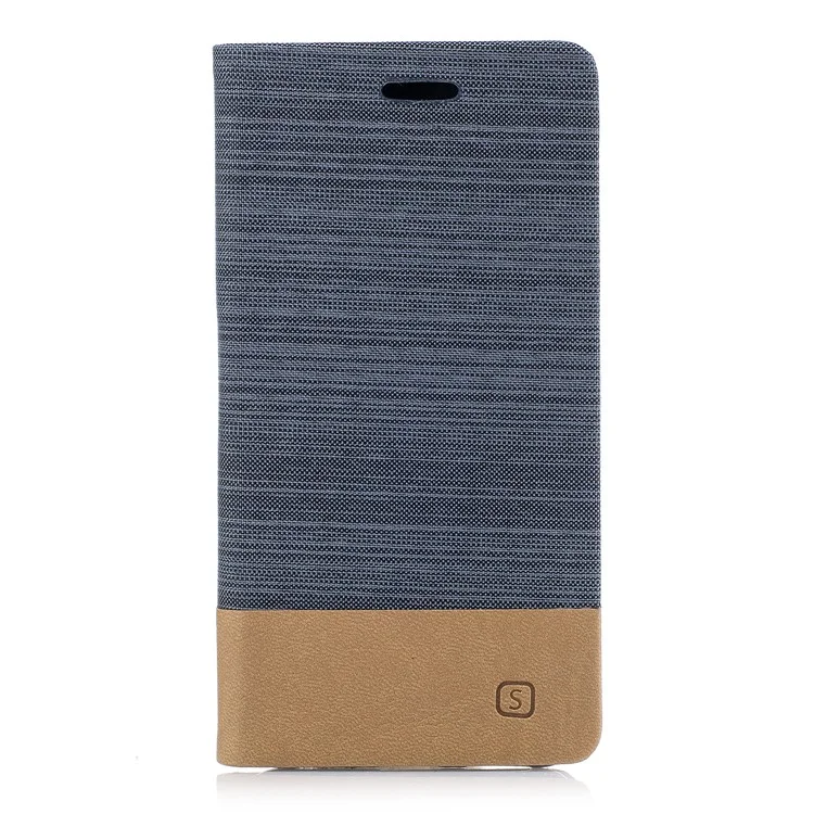 For LG G6 Canvas Stand Leather Card Holder Cellphone Casing - Dark Grey