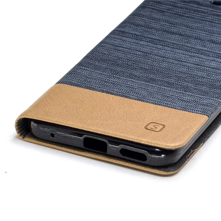For LG G6 Canvas Stand Leather Card Holder Cellphone Casing - Dark Grey