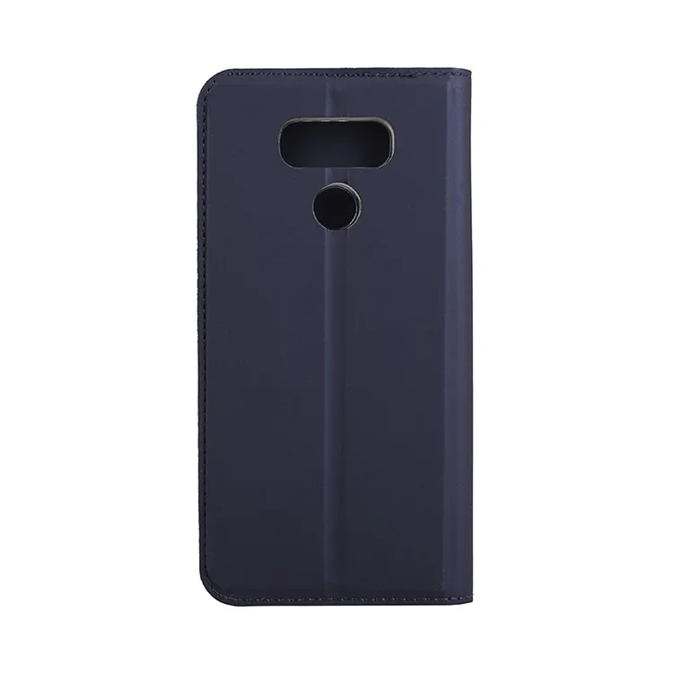 Folio Ultra-thin Stand Leather Cell Phone Casing for LG G6 - Dark Blue