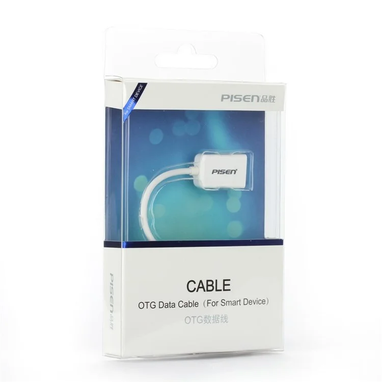 Pisen Micro USB OTG Cable 15cm for Samsung Sony - White