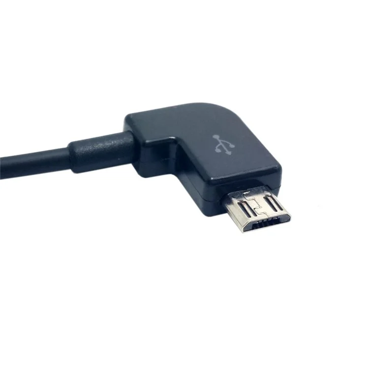 1m 90-Degree Left Angle Micro USB to USB Data Sync Charging Cable for Samsung Sony LG Etc - Black
