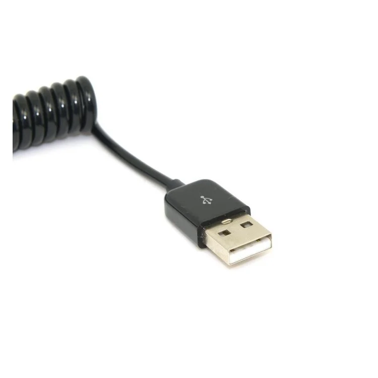 3M Coil Cord USB 3.1 Type C Male to Standard USB 2.0 A Male Data Cable for Nokia N1 Tablet Mobile Phone - Black