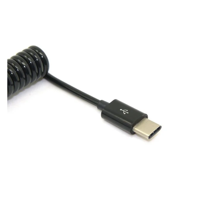 3M Coil Cord USB 3.1 Type C Male to Standard USB 2.0 A Male Data Cable for Nokia N1 Tablet Mobile Phone - Black