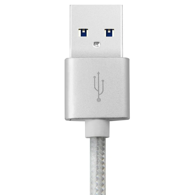 BASEUS Sharp Series USB 3.1 Type-C Data Sync Charge Cable for Apple MacBook/ Nokia N1/ LeTV Mobile Phone - Silver Color
