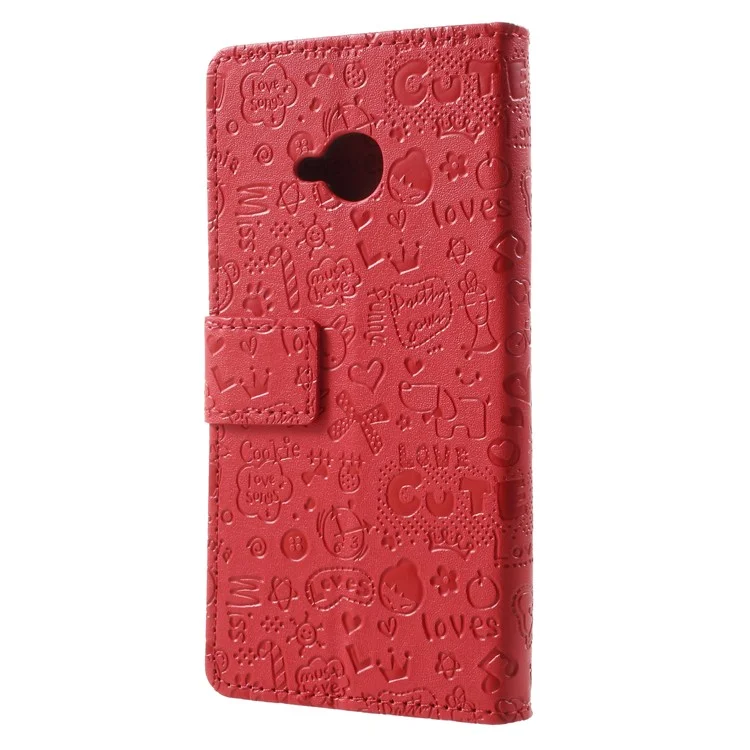 Cartoon Graffiti PU Leather Wallet Stand Mobile Case for HTC U11 Life - Red