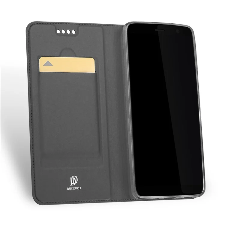 DUX DUCIS Skin Pro Series for HTC U11 Plus Card Holder Leather Flip Phone Cover - Dark Grey