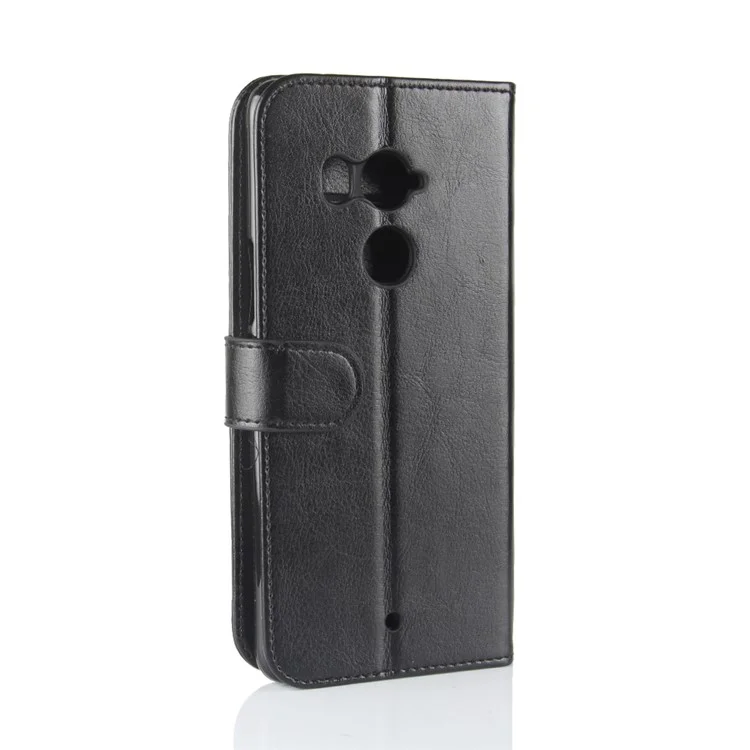 Crazy Horse Texture Wallet Stand Leather Mobile Case for HTC U11+ - Black