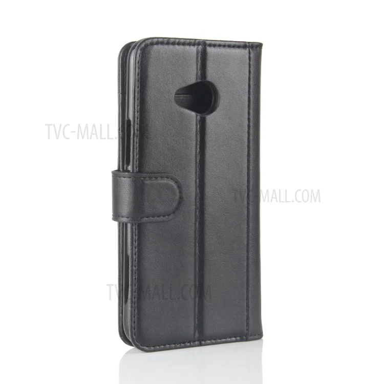 Genuine Split Leather Stand Wallet Case for HTC U11 Life - Black