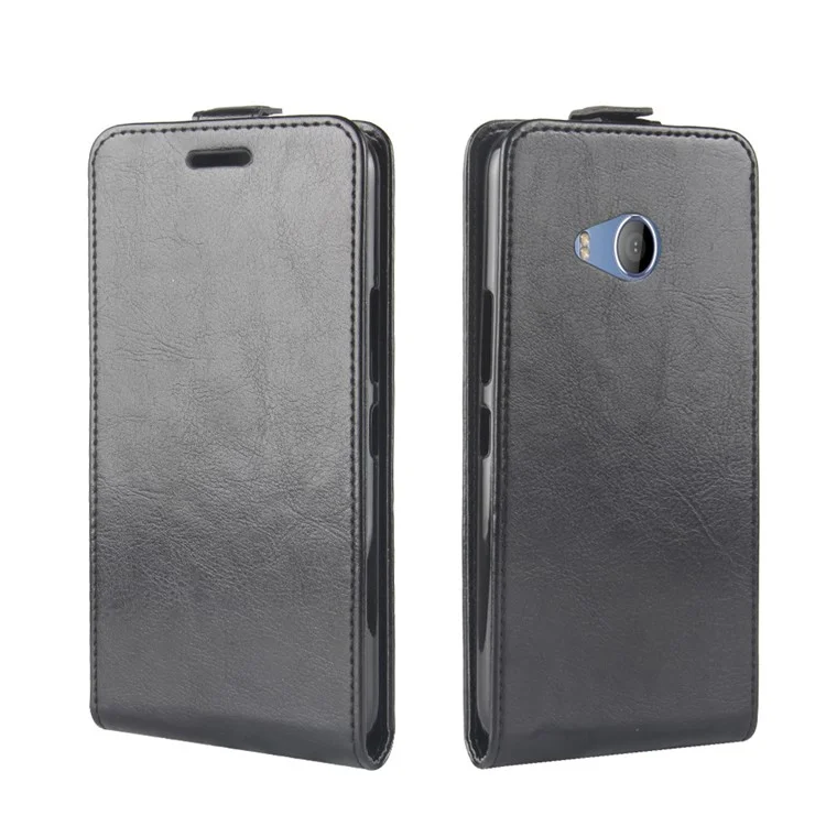 Crazy Horse Vertical Flip PU Leather Case for HTC U11 Life - Black