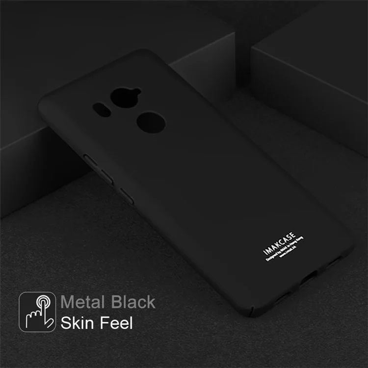 IMAK Cowboy Shell Plastic Case with Ring Stand + Screen Film for HTC U11 Eyes - Metal Black