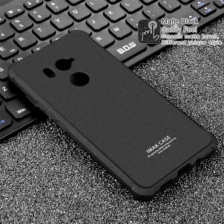 IMAK Silky Anti-drop TPU Soft Back Case + Screen Protector Film for HTC U11 Eyes - Matte Black