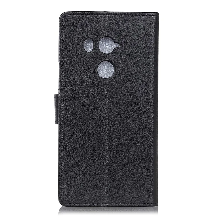 Litchi Skin PU Leather Wallet Stand Phone Shell for HTC U11 Eyes - Black