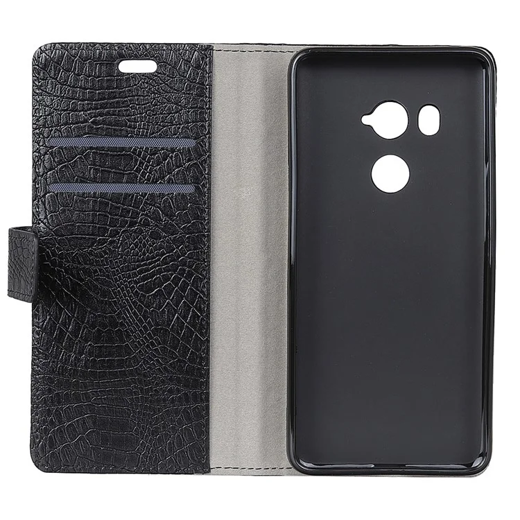Crocodile Texture PU Leather Wallet Case for HTC U11 Eyes - Black