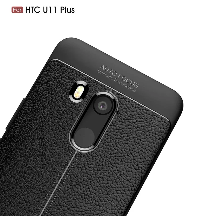 Litchi Grain Soft TPU Back Cover for HTC U11 Plus - Black