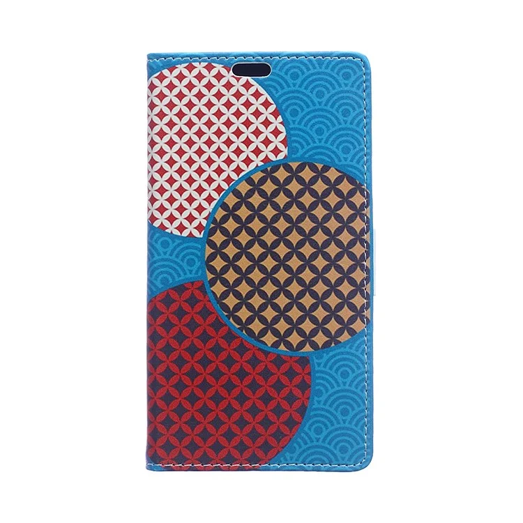 For HTC Desire 12+ / Desire 12 Plus Pattern Printing Wallet Leather Stand Case - Seamless Circles