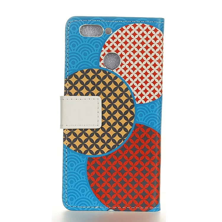 For HTC Desire 12+ / Desire 12 Plus Pattern Printing Wallet Leather Stand Case - Seamless Circles