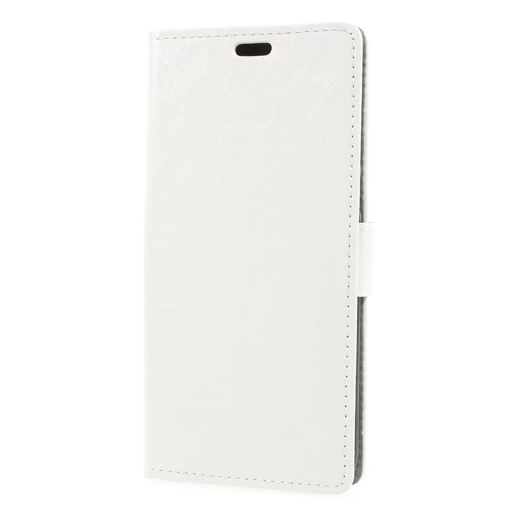 Crazy Horse PU Leather Magnetic Stand Wallet Shell for HTC Desire 12 Plus - White