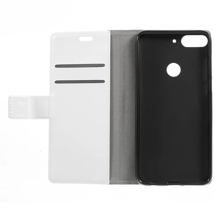Crazy Horse PU Leather Magnetic Stand Wallet Shell for HTC Desire 12 Plus - White