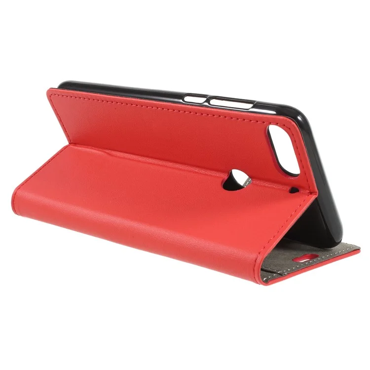 Wallet Stand Leather Protection Phone Case for HTC Desire 12+ / 12 Plus - Red
