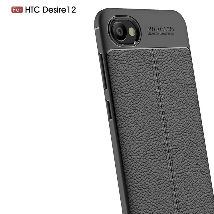 Litchi Texture TPU Case for HTC Desire 12 - Black